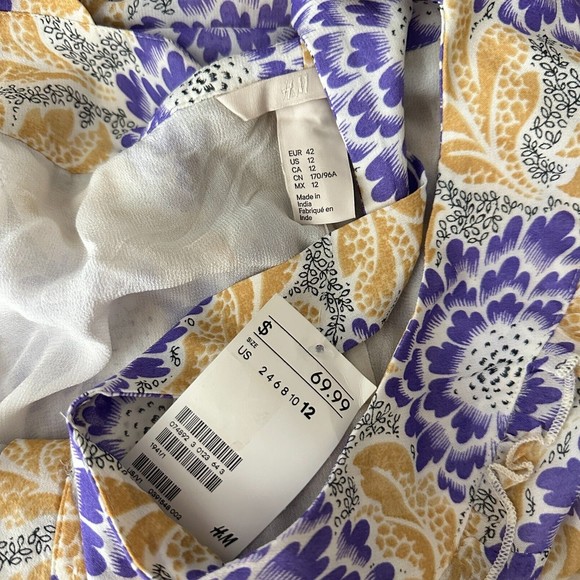H&M Dresses Nwt Hm Maxi Dress Size 2 Purple Floral Button Down